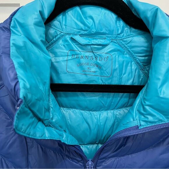 Bernardo Goose Down Filled Puffer Vest Blue Size XL Zip Up Warm - Picture 2 of 6